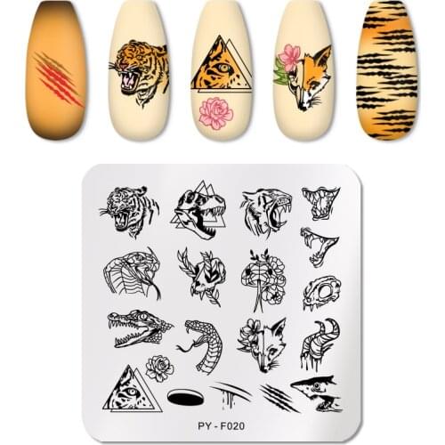 PICT You Nail Stamping Plates Animals Series Nail Art Stamping Template Design Stainless Steel Stencil Tools DIY Nail Art Plate