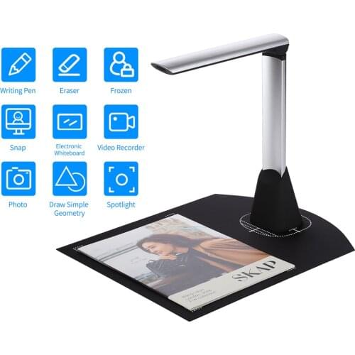 Aibecy BK34 Portable Document Camera Scanner High Speed 5MP Max A4 Size Book Scanner with LED Support 7 Languages for Office