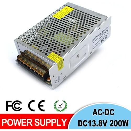 Regulated 13.8V 200W Power Supply Switching Driver Transformer 220V 110V AC to DC Power Source for Monitor Machinery CNC CCTV