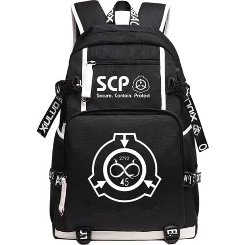 New Special Containment Procedures Foundation SCP Backpack Student School Bags Bookbag Unisex Travel Shoulder Laptop Bags