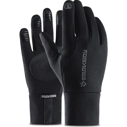 Sports gloves winter warm outdoor riding gloves men windproof full finger gloves plus velvet slip waterproof touch screen gloves