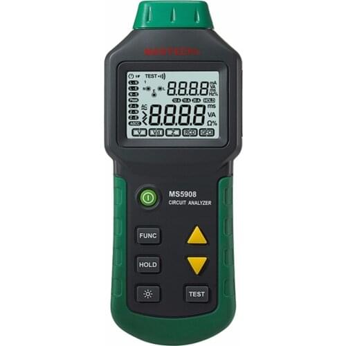 MASTECH MS5908 Circuit Analyzer AC Low Voltage Distribution Line Fault Tester RCD GFCI Sockets Testing