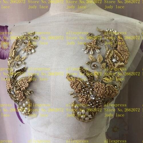 Stock 1piece/bag Dark gold chest decoration hot diamond beads fashion accessories for the wedding dress festival dress