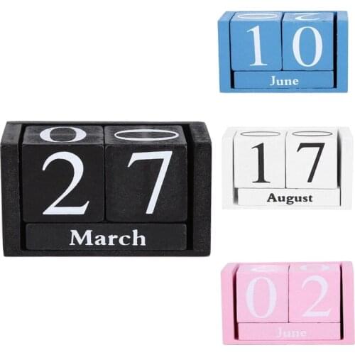Vintage Wood Perpetual Calendar Shabby Chic Blocks Desktop Calendar Rustic Wooden Squares Calendar Home Office