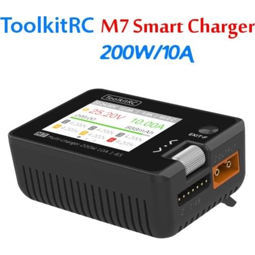 ToolkitRC M7 200w 10A Smart Balance Charger Discharger for Lipo LiHV LiFe Lion NiMh Pb Battery