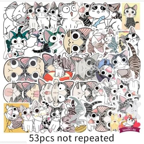 10/30/50 PCS Zhang Cartoon Private House Cat Sticker Creative Cheese Cat Luggage Guitar Computer Phone Sticker Childrens Toys