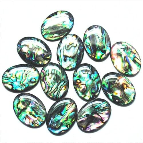 12pcs nature abalone paper cabochons back is plastic material size 18x25mm natural shell beads mother of pearl