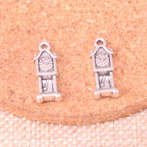 18pcs Tibetan Silver Plated grandfather clock antique Charms Pendants for Jewelry Making DIY Handmade Craft 20*8mm