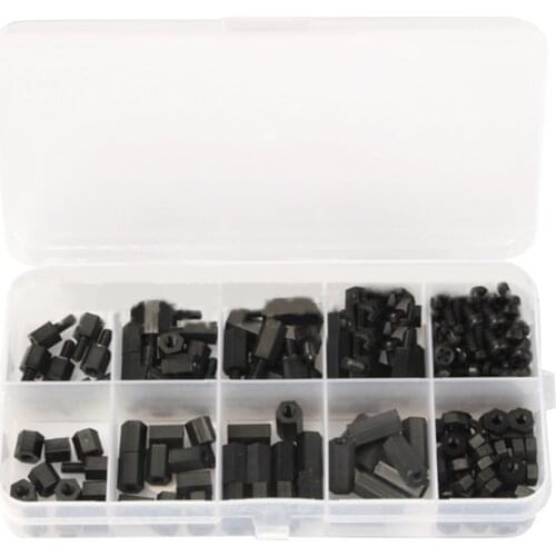 180Pcs M2 M2.5 M3 M4 Female Male Hex Plastic Nylon Stand off Spacer Column For PCB Motherboard Fixed Plastic Spacing Screws Set