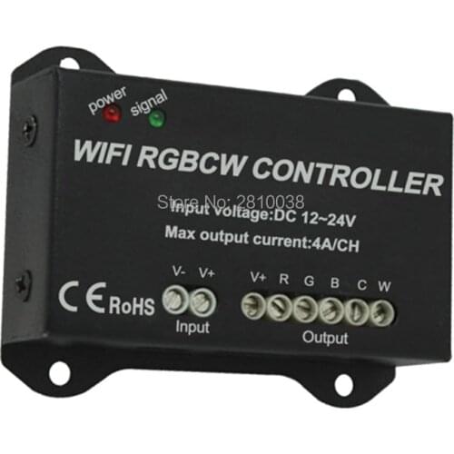 2 pcs/lot WiFi Remote RGBCW led controller DC 12-24V led RGBCW controller Common anode 5H led lamp controller