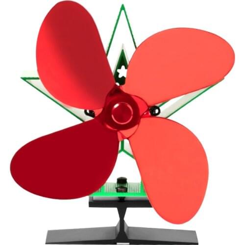 4Blade Christmas Decorations Home Fireplace Heat Powered Stove Fan Wood Burner Quiet Hight Efficient Heat Distribution chimney