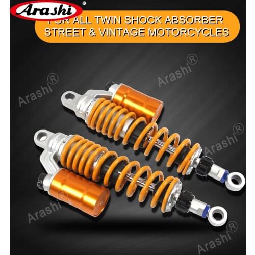 Arashi 330mm /13" Universal Nitrogen Air Shock Absorber Adjustable Rear Suspension Twin Shocks Absorber Street Vintage Bikes