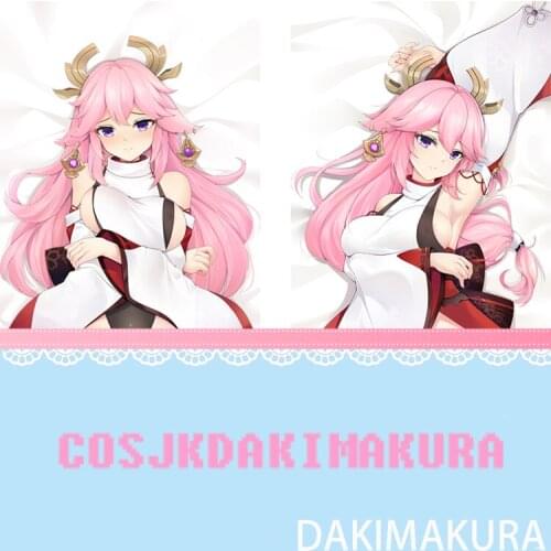 Anime Dakimakura Genshin Impact Yae Miko HD Print Pillowcase Body Hugging Pillow Case Cover Cushion Exquisite Birthday Gifts