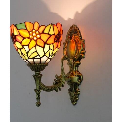 Art Bohemia Wall Lamp Glass Lampshade Batterfly Pyramid Led Bedside Study Asile Wall Mounted Lamp Up Or Down Lighting