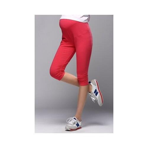 Pregnant Women Maternity Pants Leggings Silk Maternity Pants Seven Foot Mouth Fold Abdominal Pants Five