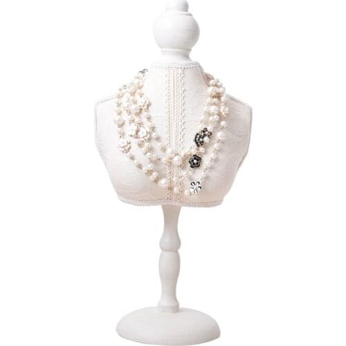 Wooden Jewelry Display Mannequin Model Stand Shop Necklace Bracelet Bust Holder