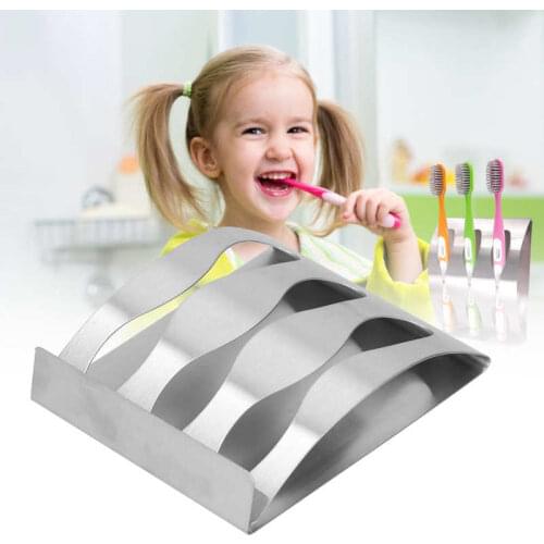 Bathroom Toothbrush Holder Stainless Steel Wall Mounted Punch Free Self Adhesive Toothbrush Organizer Wash Cup Holder