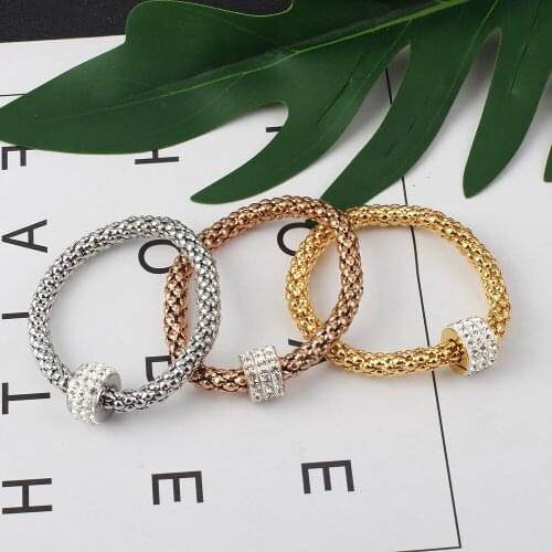 European and American fashion Mens Women Three-color Suit elastic Corn Bracelet Personality Lady Punk Stainless Steel Bracelets