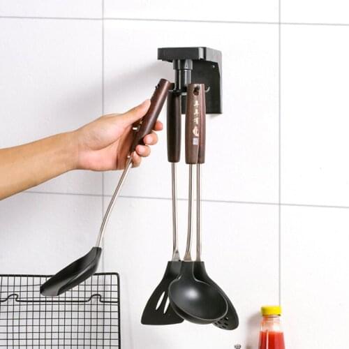 Kitchenware Storage Rack Kitchen Wall Rack Rotating Hook Multifunctional Retractable Spatula Spoon Organizer