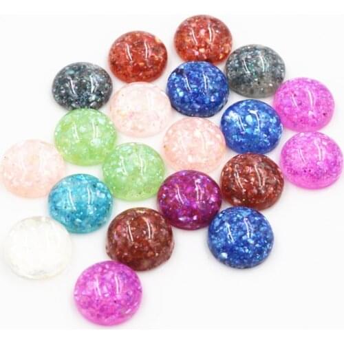 6mm 8mm 10mm 12-20mm Mix Colors Built-in Real Shells Style Flat back Resin Cabochons Fit 6-20mm Cameo Base Cabochons