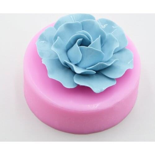 Camellia 3D Flower Soap Mold Chocolate Candy Silicone Cake Mould Fondant Cake Decorating Tools Wedding Decoration Tools