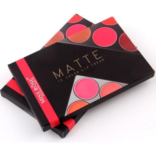 Chinese Cosmetics Miss Rose 15-color Matte Lipstick Lasting Lip Palette Makeup