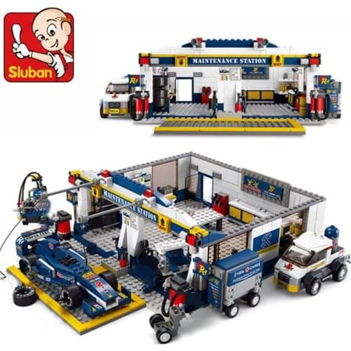 Classic Sluban Building Blocks F1 Racing Combination Model Assembly Blocks Plastic DIY Bricks Toys For Children Gift