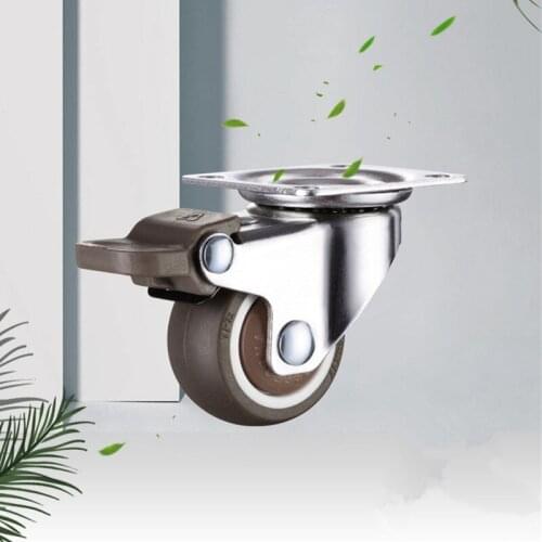 1/1.25/1.5/2 Inch Furniture Casters Wheels Orange Swivel Castor Trolley Rubber Weighing Universal Wheel Industry Standard