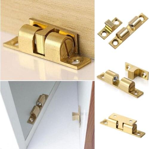 40/50/60/70mm Brass Door Stop Lock Buckle Door Touch Latch Cabinets Closet Inner Locks Polishing Switch Ball Locker Stopper