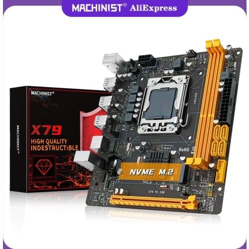 X79 Motherboard LGA 1356 Support DDR3 ECC/NON-ECC Ram Memory Intel Xeon E5 V2 Processor M.2 NVME Gamer PC Mini-DTX X79 V5.33B