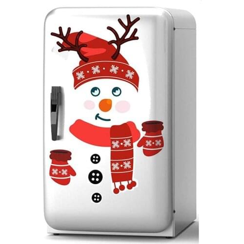 Cartoon Snowman Christmas Refrigerator Magnets Cabinets Funny Stickers Cute Kitchen Garage Holiday Home Decor Door