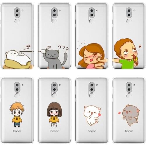 Soft Phone Case For Huawei Honor 6 5A 4X 5X 6X Cute Couple Love Cat Silicone Back Cover For Huawei Honor 4C 5C 6A 6C Pro Case