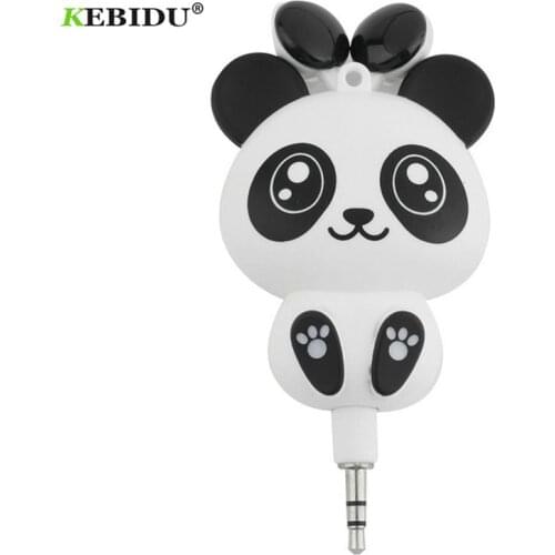 Kebidu 3.5mm Earphone Cute Panda Cartoon Retractable MP3 MP4 for Android For iOS Smart System Headphone handsfree Earbuds