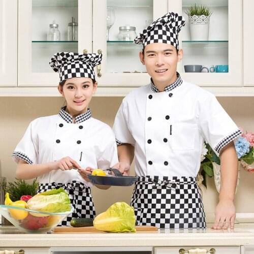 New Arrival Summer Chef Jacket Restaurant Kitchen Chef Uniform Short Sleeved Clothes Hotel Restaurant Dining Room Clothes B-6078