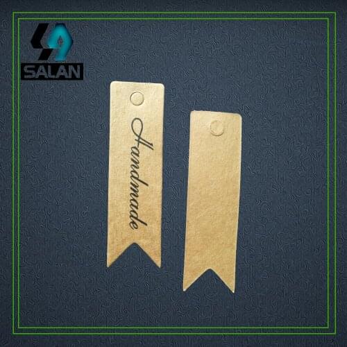 Wholesale stock hand made brown kraft paper printed tags bookmarks for clothing paper gift tags custom hang tags hand work label