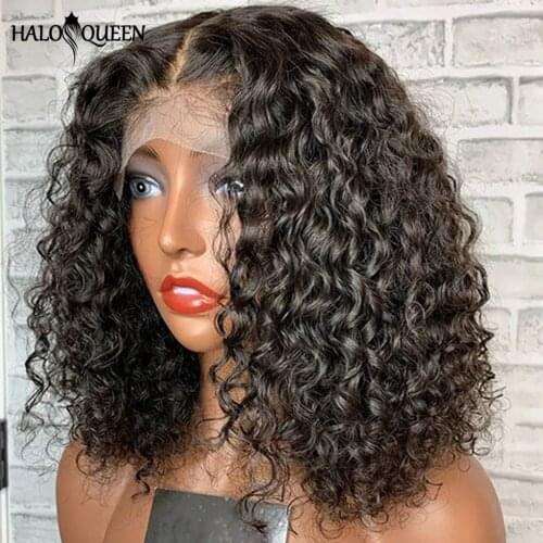 Bob Wig Curly Lace Front Wigs For Women Kinky Curly Lace Frontal Wig 4X4 Lace Closure Bob Wig Brazilian Curly Human Hair Wigs