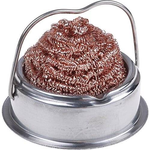 Desoldering Soldering Iron Mesh Filter Cleaning Nozzle Tip Clean Cleaner Dross Cleaning Copper Wire Ball Tin Remove Steel Box