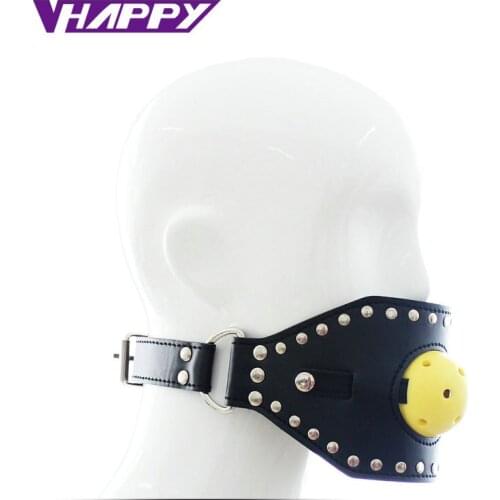 Adjustable head harness bondage Open mouth restraint solid red silicone ball Adult fetish products Sex games toys VP-Mg004009A