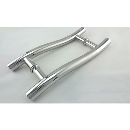 S Design Storefront Door Pull Handles Tubing Stainless Steel For Entry/Glass/Wood Door 300mm