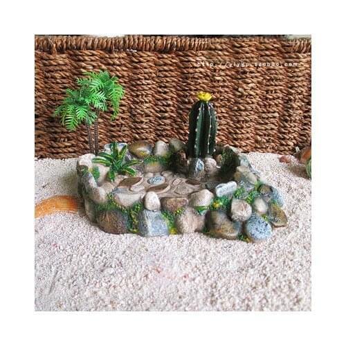 "Garden Pool" pet Hermit crab food basin water basin amphibious worm climbing pet feeding Box Landscaping decoration