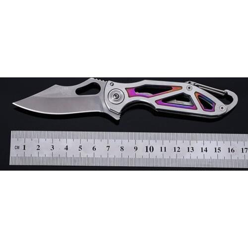 SANRENMU 7033 Pocket EDC Camping Survival Tool Folding Knife with Stainless Steel Handle for Hunting and Travel