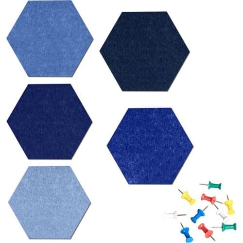 Hexagon Felt Pin Board Self Adhesive Bulletin Memo Photo Cork Boards Colorful Fo K3KB