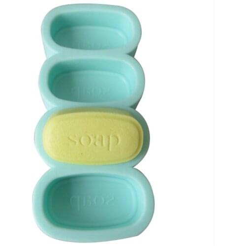 Silicone Soap Mold For Soap Making 4 Cavity Oval Shape Fondant Cake Mould DIY Making Homemade Soaps Crafts