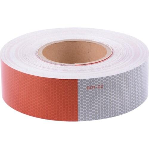 5cm*9m Reflective Tape Super Strong Reflective Film Auto Truck Sticker Safety Warning and Sign for Red and White DOT-C2