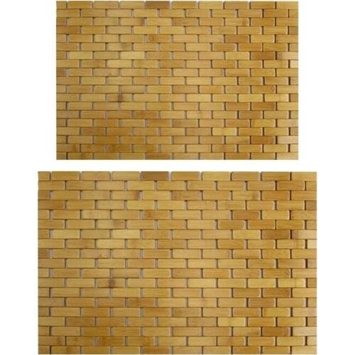 Teak Wood Bath Mat Feet Shower Floor Natural Bamboo Non Slip Large