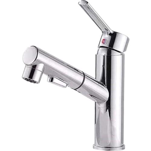 Pull Out Bathroom Faucet Lavatory Faucet Centerset Bathroom Sink Faucet Metal Brass High Arc Spout Vanity Faucet