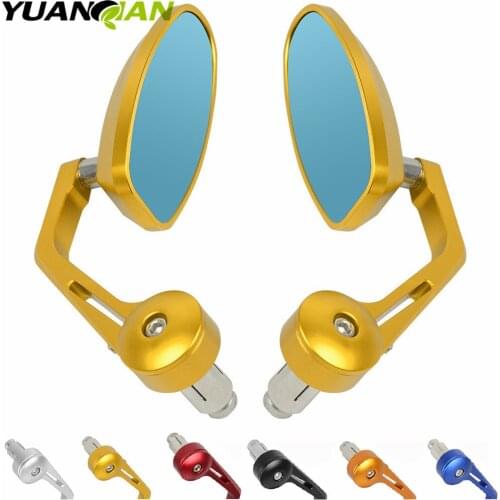7/8" 22mm Aluminum Motorcycle Rearview Mirrors Round Handle Bar End Mirrors Universal for Honda Yamaha Kawasaki Suzuki Ducati