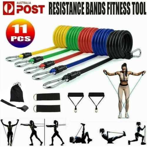 11Pcs Set Yoga Resistance Band Workout Exercise Crossfit Fitness Pilates Tubes