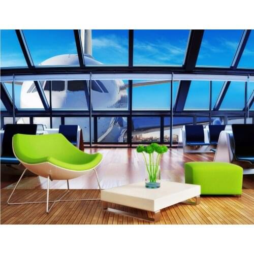 3d wall murals wallpaper for living room walls 3 d photo wallpaper The airport aviation scenery home decor Custom mural painting