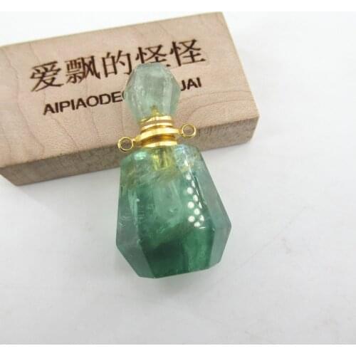 APDGG 1 PC Natural Green Fluorite winter bottle Charms Pendant Unique Design Charms necklace pendant Jewelry DIY